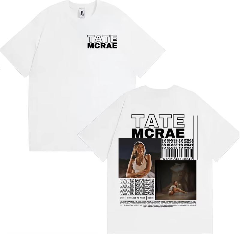 Tate Mcrae Album So Close To What 2025 Tour T Shirt Unisex Unisex Fashion Aesthetic Casual Tshirts High Quality Cotton Tshirt