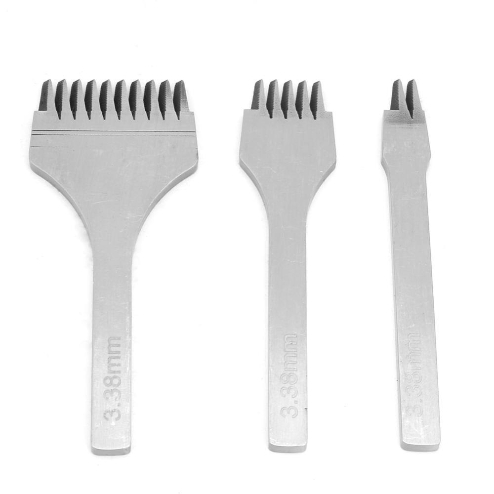 3pcs High-Strength Steel Build Leather Stitching Chisel Handwork Stitch Set Leatherworking Project