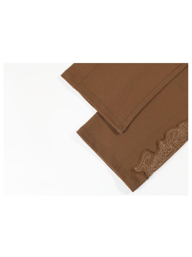 GUBIN Applique Point Sweatpants - Brown