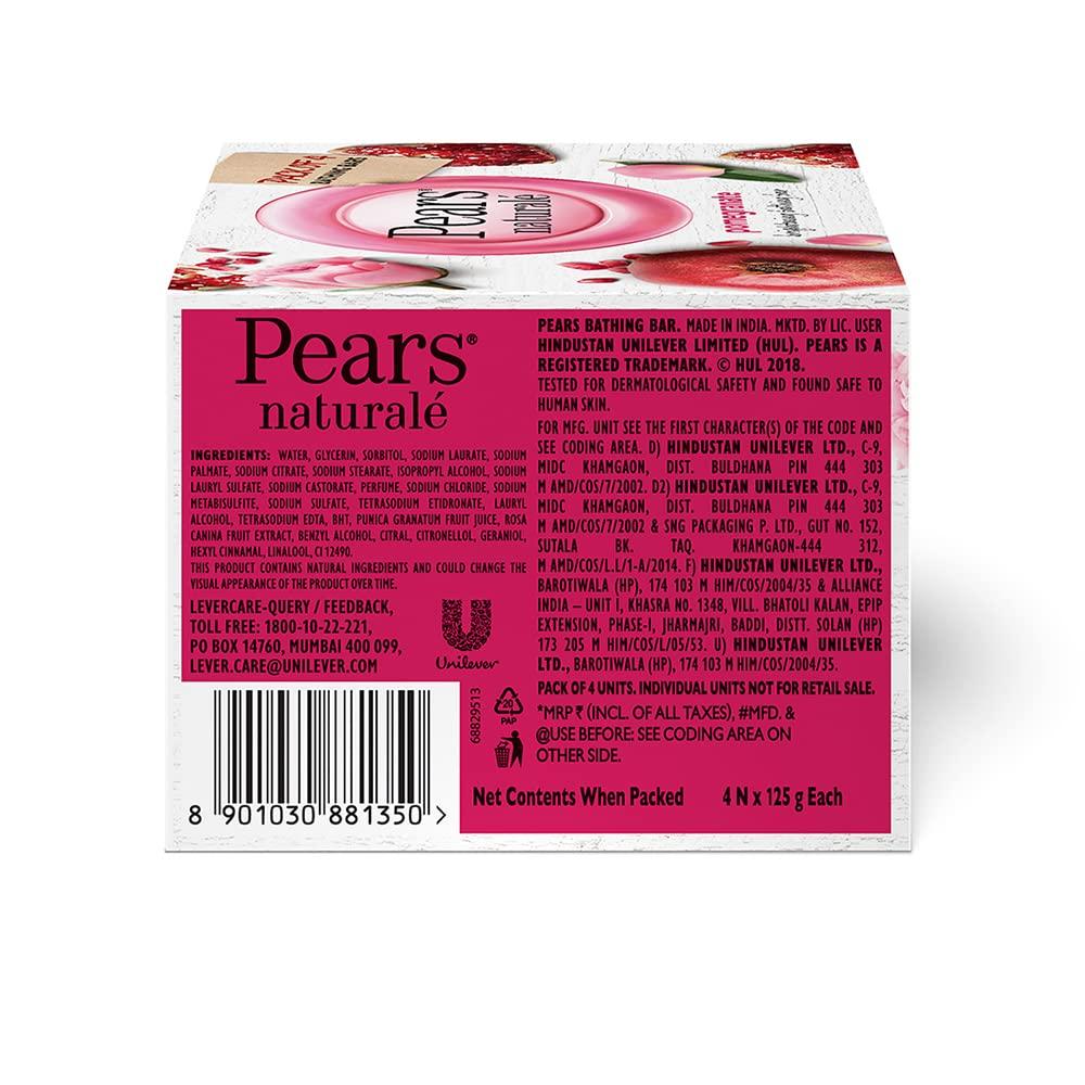 Pears Натуральное осветляющее мыло для купания с гранатом, 125 г (Пакет из 4)