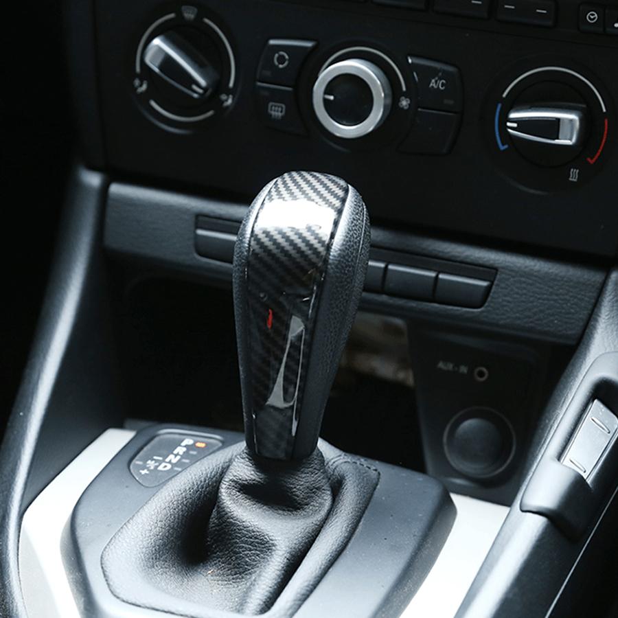 Carbon Fiber Look Gear Shift Knob Head Cover Fit For BMW 3 Series E90 E91 E92 E9