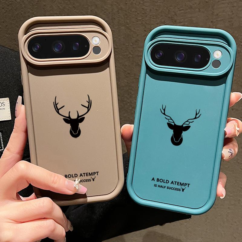 Простой матовый чехол с принтом оленя для Google Pixel 9 Pro XL 8A 8 7 Pro 7A Мягкий ТПУ Противоударный Чехол с Защитой Объектива