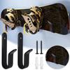 2pcs Black Wakeboard Garage With Screws Wall Mount Room Metal Kiteboard Surfboard Display Lounge Horizontal Snowboard Rack