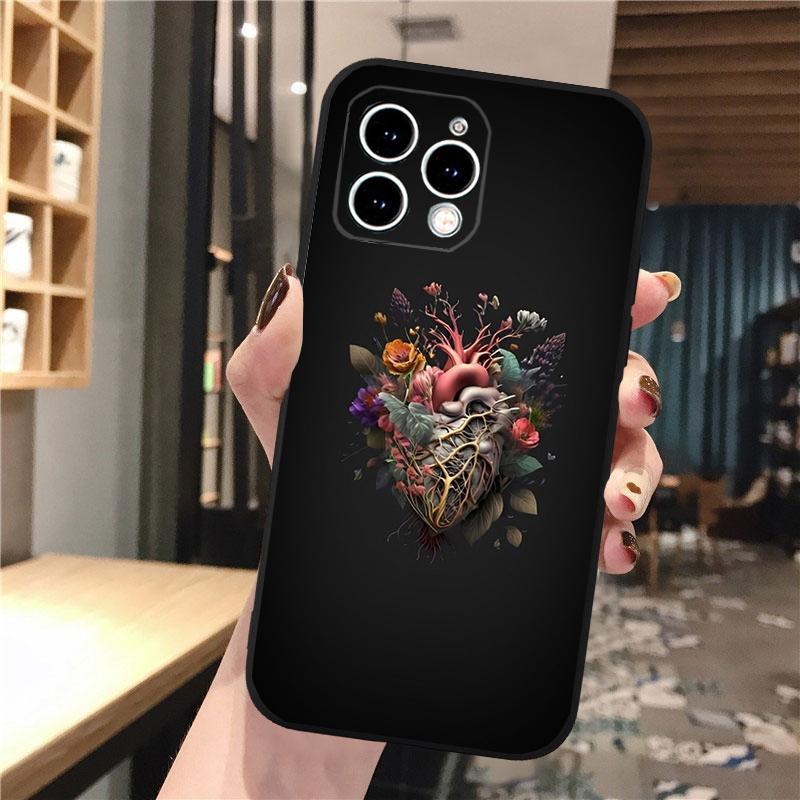 Чехол для телефона Heart Flower Art для iPhone 15 14 Pro Max 13 12 11 Pro Max XSMax XR 12 13 mini 14 Plus
