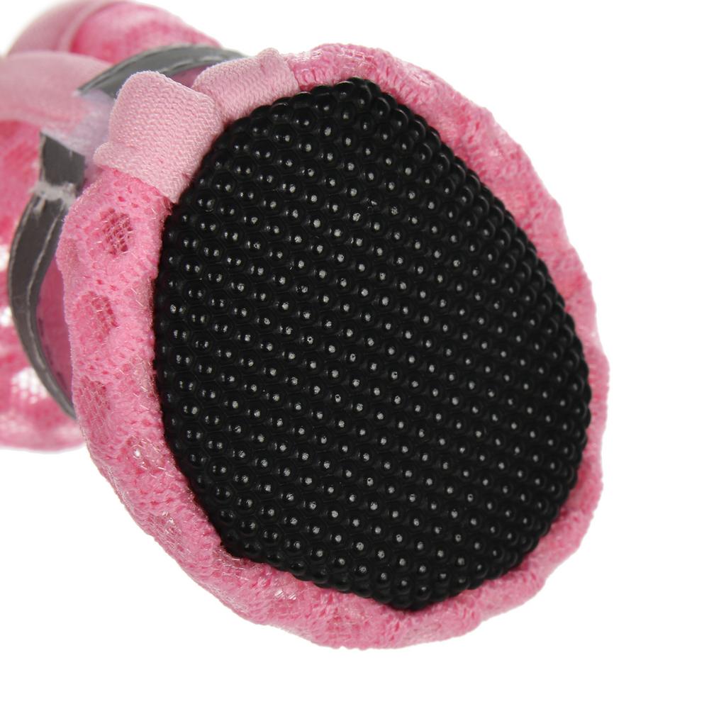 4pcs/set Pet Shoes Reflective Breathable Puppy Boots For Small Medium Dogs Cats Outdoor Soft Non-slip Mesh Shoes Pug Supplies