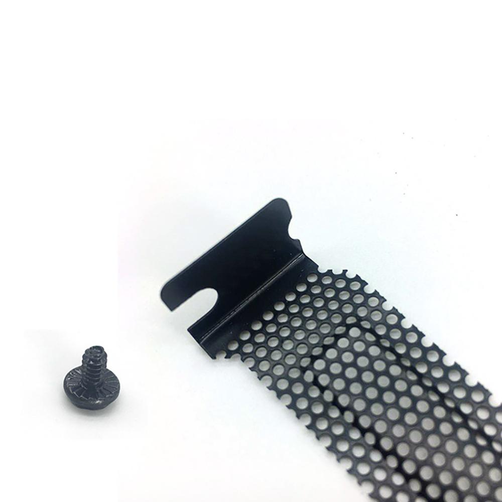 5 шт. Черные сетчатые стальные заглушки слотов PCI, кронштейн с винтами, полнопрофильная заглушка для слотов расширения, пылевой фильтр для PCI