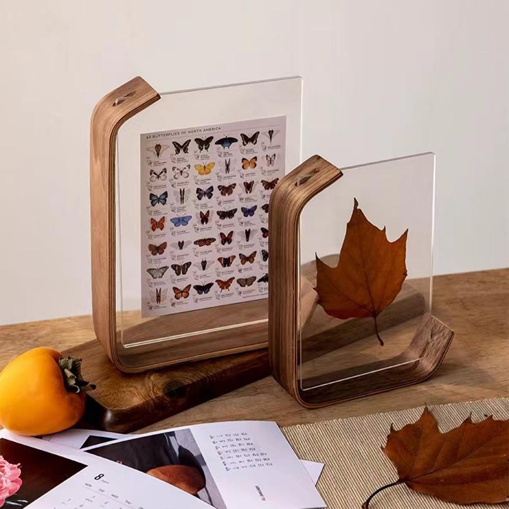 Прозрачная деревянная фоторамка для дисплея, износостойкий держатель для фотографий, декор для домашней спальни