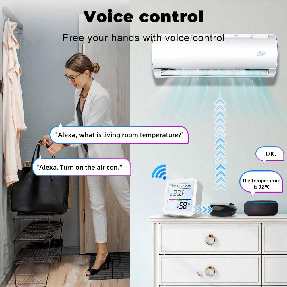 WiFi Thermometer Hygrometer TY App Smart Thermometer for Home LCD Backlight with Detachable Stand