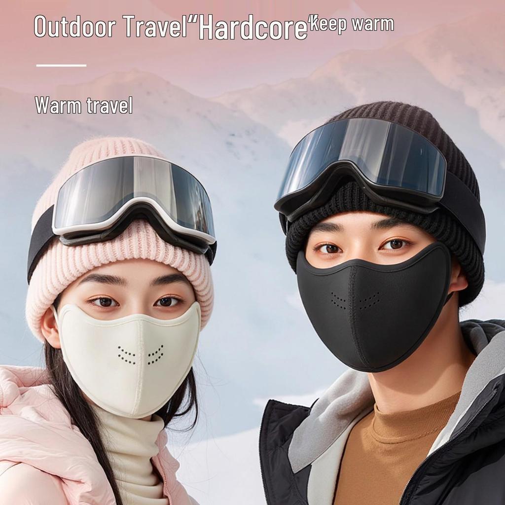 Теплая бархатная ветрозащитная маска для лица для женщин и мужчин – Идеально подходит для езды на велосипеде и вождения осенью и зимой