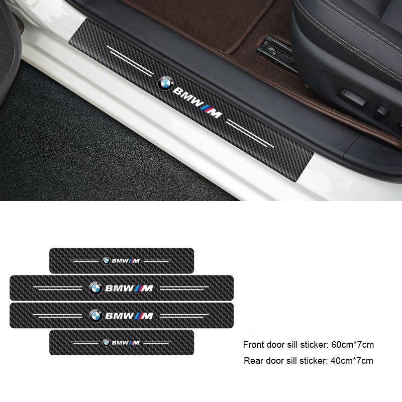 4pcs Car Anti Scratch Door Sill Protectors Stickers Strip Door Sill Stickers For BMW M M3 M5 X1 X3 X5 X6 E90 E91 G20 G21 G30 F10