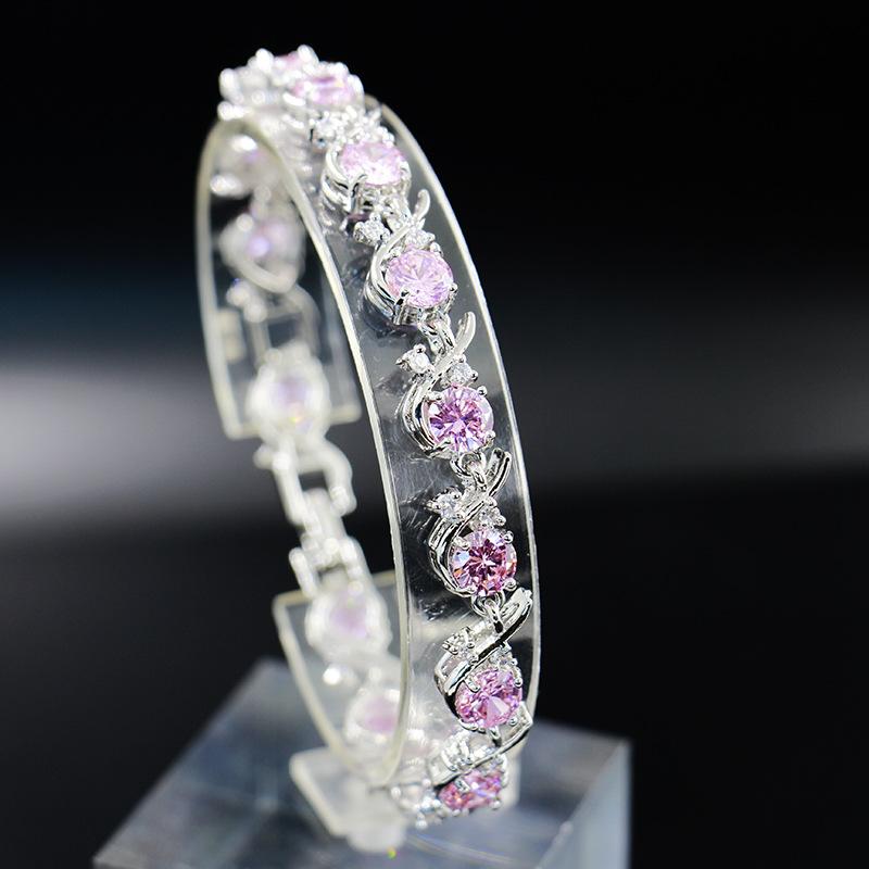 Женский браслет из циркона с цветами свежей сливы, креативный, универсальный, многоцветный