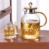 1,5 л прозрачный боросиликатный стеклянный чайник термостойкий большой прозрачный чайник цветочный чайный набор пуэр чайник чашка офисный домашний инструмент