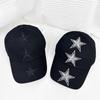 Американская нишевая ретро вышитая бейсболка с пятиконечной звездой, с широкими полями, мужская и женская, подчеркивающая лицо, маленькая бейсболка в стиле хип-хоп с индивидуальностью
