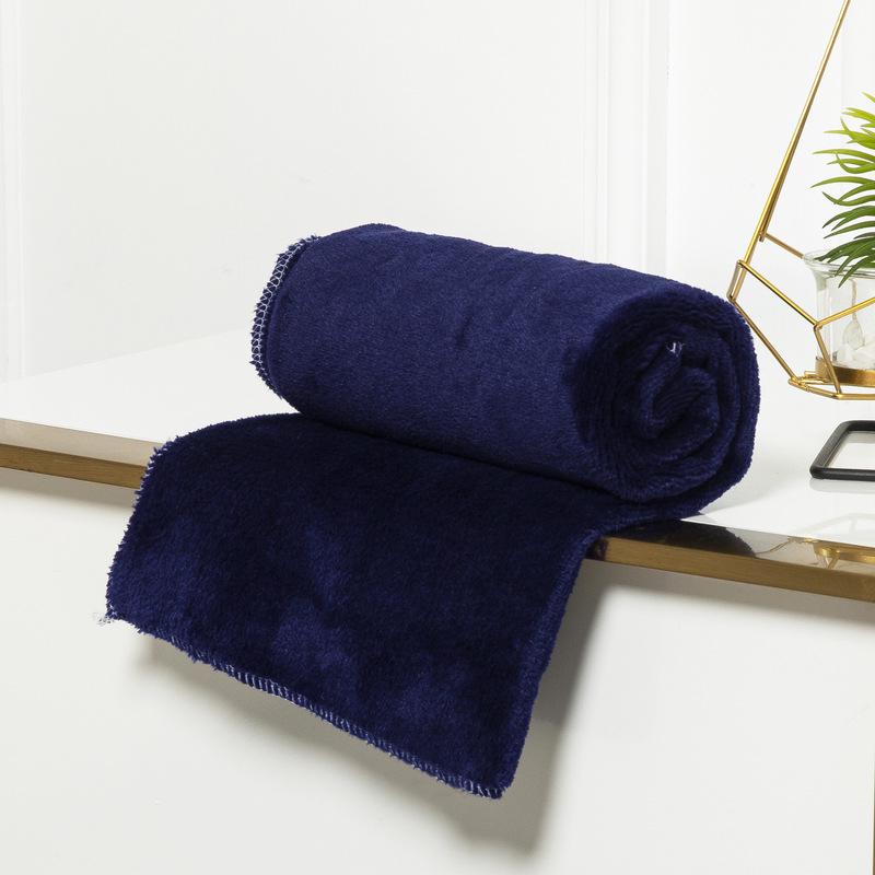 Solid Color Coral Fleece Flannel Nap and Gift Blanket
