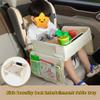 Kids Car Seat Travel Tray Foldable Multiple Pockets Waterproof Portable Carseat Table Lap Tray for Dining Drawing Play Activity