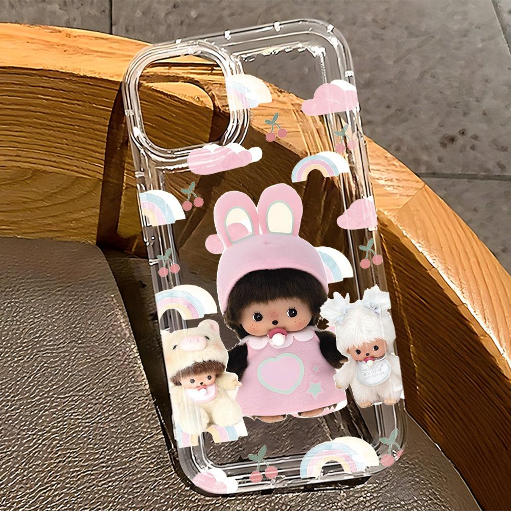 Cute M-Monchhichis Phone Case for Samsung Galaxy S25 S24 S23 S22 S21 S20 S10 Note20 Note10 FE Ultra Plus 4G 5G Clear