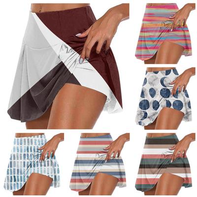 Женские спортивные эластичные плиссированные теннисные юбки для бега, йоги, внутренние шорты, эластичные спортивные шорты для гольфа