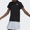 adidas Женские рубашки-поло Черный воротник-поло Умеренный прямой крой HI5687