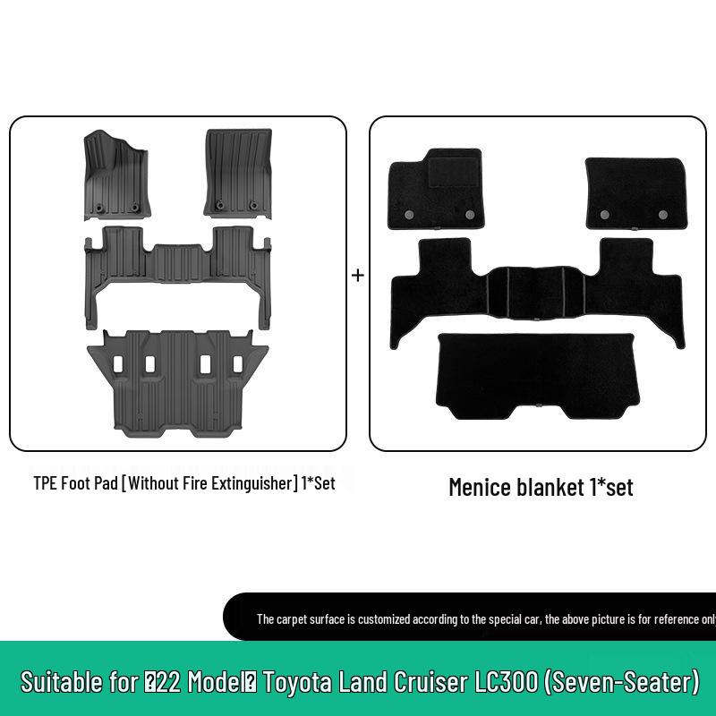 Индивидуальные коврики из ТПЭ для Toyota Land Cruiser LC300 (Модель 2022 года)