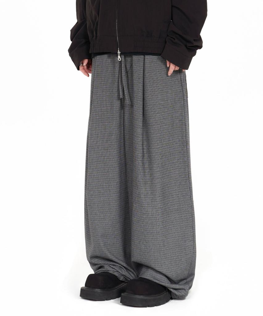 IDWS Fine Check Balloon Trouser Black