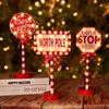 LED Christmas Lamp Santa Stop Here Street Sign Xmas Wooden Desktop Ornaments Light Christmas Home Decoration New Year Gifts