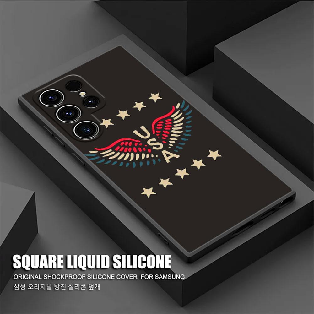 Американский флаг США Пятиконечная звезда Чехол S25 Ultra для Samsung Galaxy S25 S24 S23 S20 S21 FE S22 Ultra S10 Plus Мягкая крышка для телефона