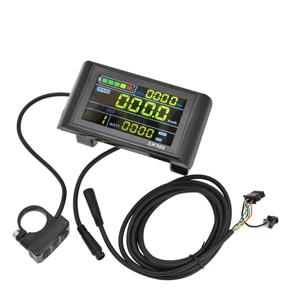 Electric Bike Controller Speedometer Wired Speed Chronograph Bike Accessories Ebike Sw900 Lcd Display