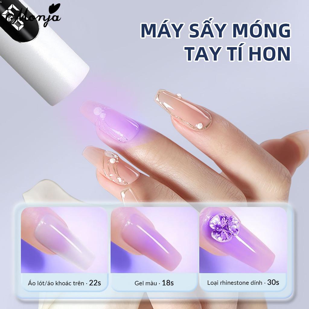 monja Мини-сушилка для ногтей УФ-гель-лак, клей, сушка клея, ручная зарядка через USB, фонарик для дизайна ногтей со светодиодным экраном, инструменты для маникюра своими руками