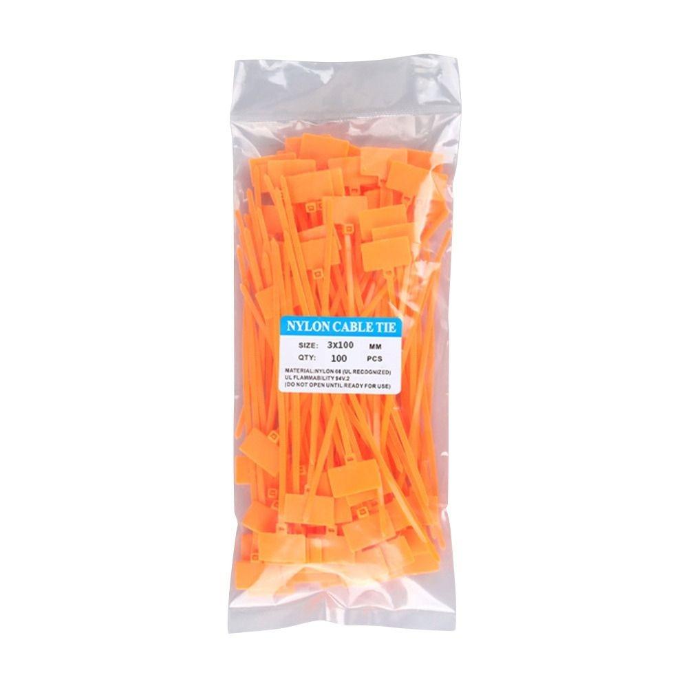 100pcs Easy Mark Cable Ties Colorful Style Nylon Ties Zip Tie Plastic Label Regular Tagging