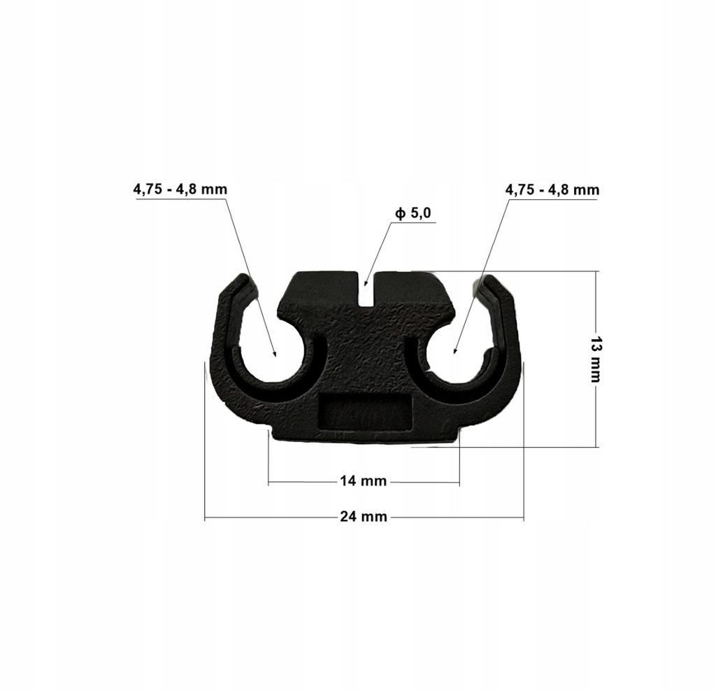 Mocowanie - uchwyt przewodów hamulcowych - podwójne 2x 4,8mm 3/16"