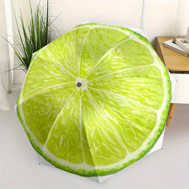 1pc Fresh Lime Slice Umbrella with Plastic Handle,Suitable for All Seasons Home Travel Outdoor UmbrellaM944