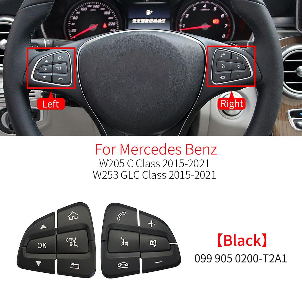 For Mercedes W205 W253 Car Steering Wheel Multifunction Control Buttons Cover For Benz C GLC Class C180 C200 C220 GLC260 GLC300