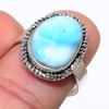 Natural Republic Larimar Gemstone 925 Solid Sterling Silver Gift Ring S.8 T0k39