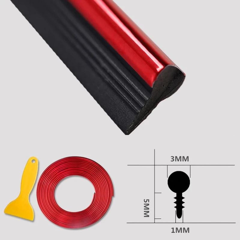 5M/Pcs Universal DIY Car Styling Flexible Interior Decoration Molding Trim Strips Auto Door Edge Sticker Auto Chrome Decor Trim