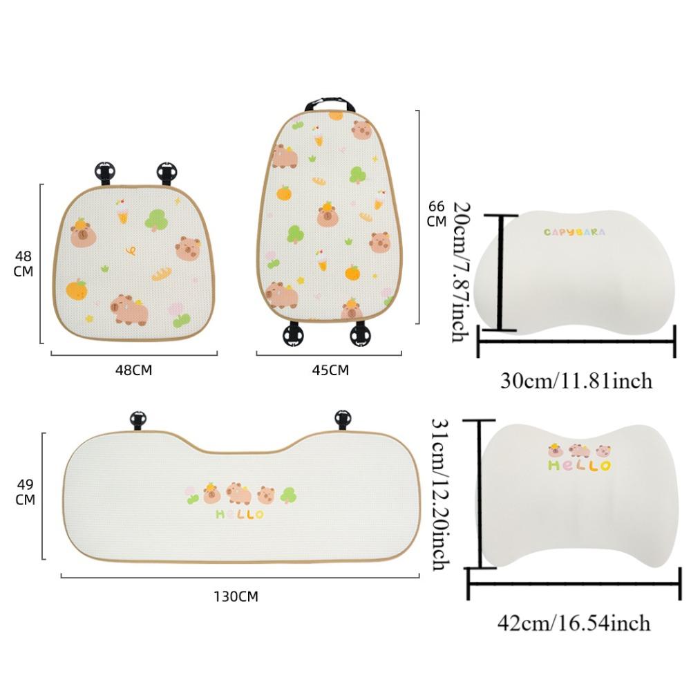 Защитная накладка Летняя автомобильная мультяшная подушка Дышащая подушка на автомобильное сиденье Капибара Декорация