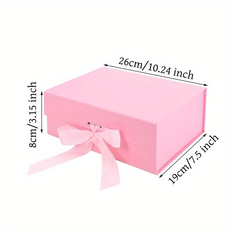 2pcs,26*19*8cm,10.24*7.5*3.15 Inches,Gift Box with Lid,with Ribbon and Magnetic Seal,Thickened White Cardboard,Hard Box with Flap,Folding Box