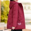 Зимнее пуховое пальто для женщин винтажное больших размеров верхняя одежда с капюшоном элегантное толстое теплое вышитое пуховик женский парки