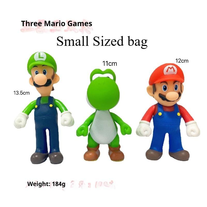 Super Mario Action Figure Set 3pcs Mario Luigi Yoshi Nintendo Game Character PVC Collectible Model Toys Kids Fans Birthday Gift Home Desk Decoration