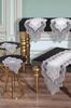 Midye Velvet Runner Set 5 Pieces For Living Room, French Lace, Wedding, Home Accessories, Cream