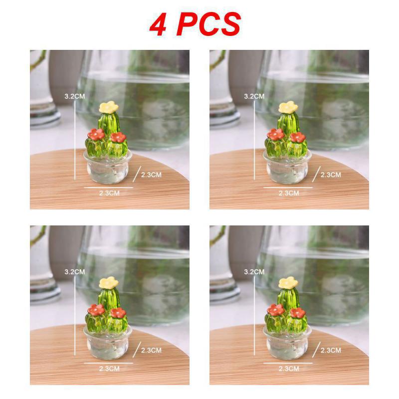 2/3/4PCS Cactus Figurines Ornaments Desktop Craft Car Inner Ornaments Adornment Creative Cute Miniature Plant For Home Decor