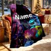 Custom Name Personalized Poppy Playtime Print Blanket, Home Decor, Bedroom, Sofa, Camping, Couch, Gifts for Birthday Christmas