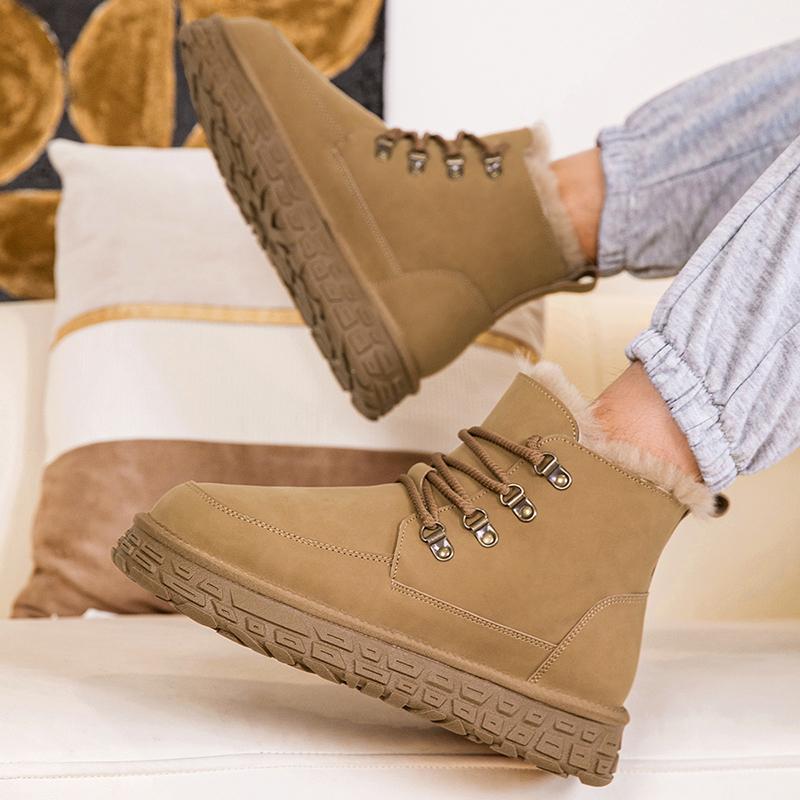 Новейшие осенне-зимние ботинки на толстой подошве, высокие, теплые хлопковые ботинки, толстые, мужские, устойчивые к холоду и морозу