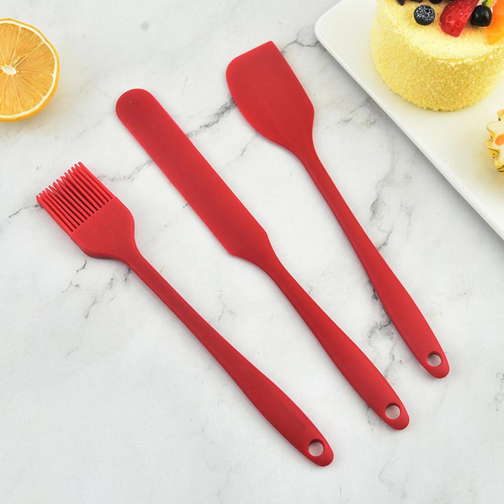 3Pcs/Set Silicone Scraper Heat-resistent Useful Baking Brush for Cream Baking Tools Kitchen Spatulas