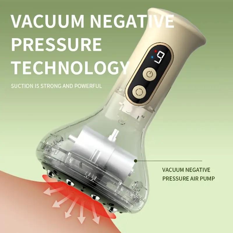 USB Rechargeable Abdominal Massager for Hot Compress and Adjustable Guasha Cupping Intensity Arm and Leg Massage Handheld