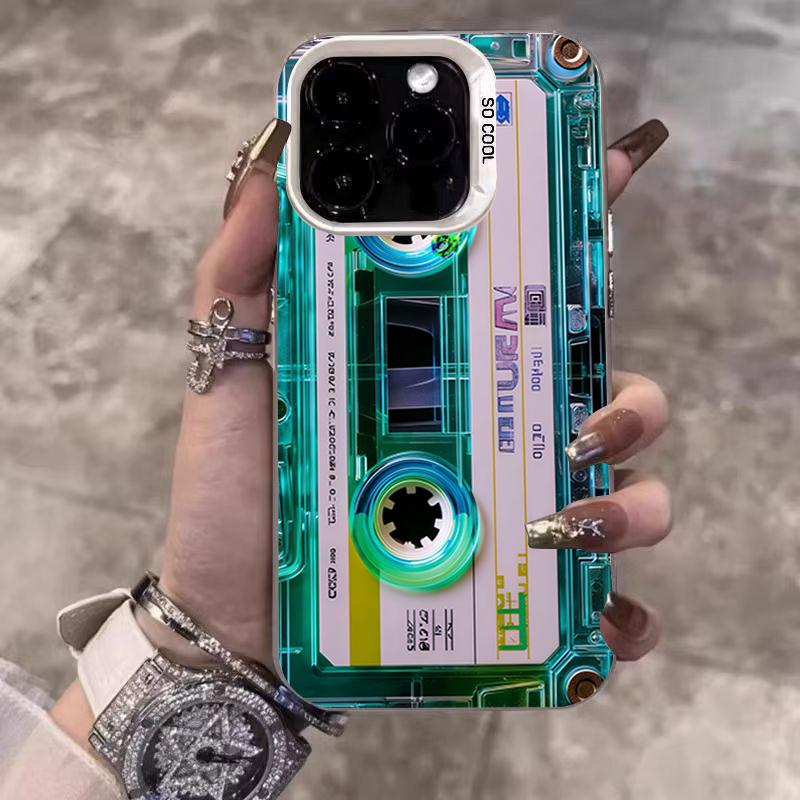 Ретро Кассетная Пленка Посеребренный Чехол Для Телефона iPhone 17 Pro Max 16 15 14 13 12 11 Pro 17 Air 16E 7 8 Plus X XS XR
