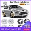 2026 Hot Car Sticker 4pcs 60mm Wheel Center Cap Logo Hub Cover Badge Emblem For Peugeot 2008 3008 307 308 206 207 208 407 508 50