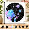 2D Flat Acrylic Sun Catcher, Starry Girl Holding Planet Theme Sun Catcher, Home Garden Decor, Suitable for Christmas, Thanksgiving, Anniversary, Birth