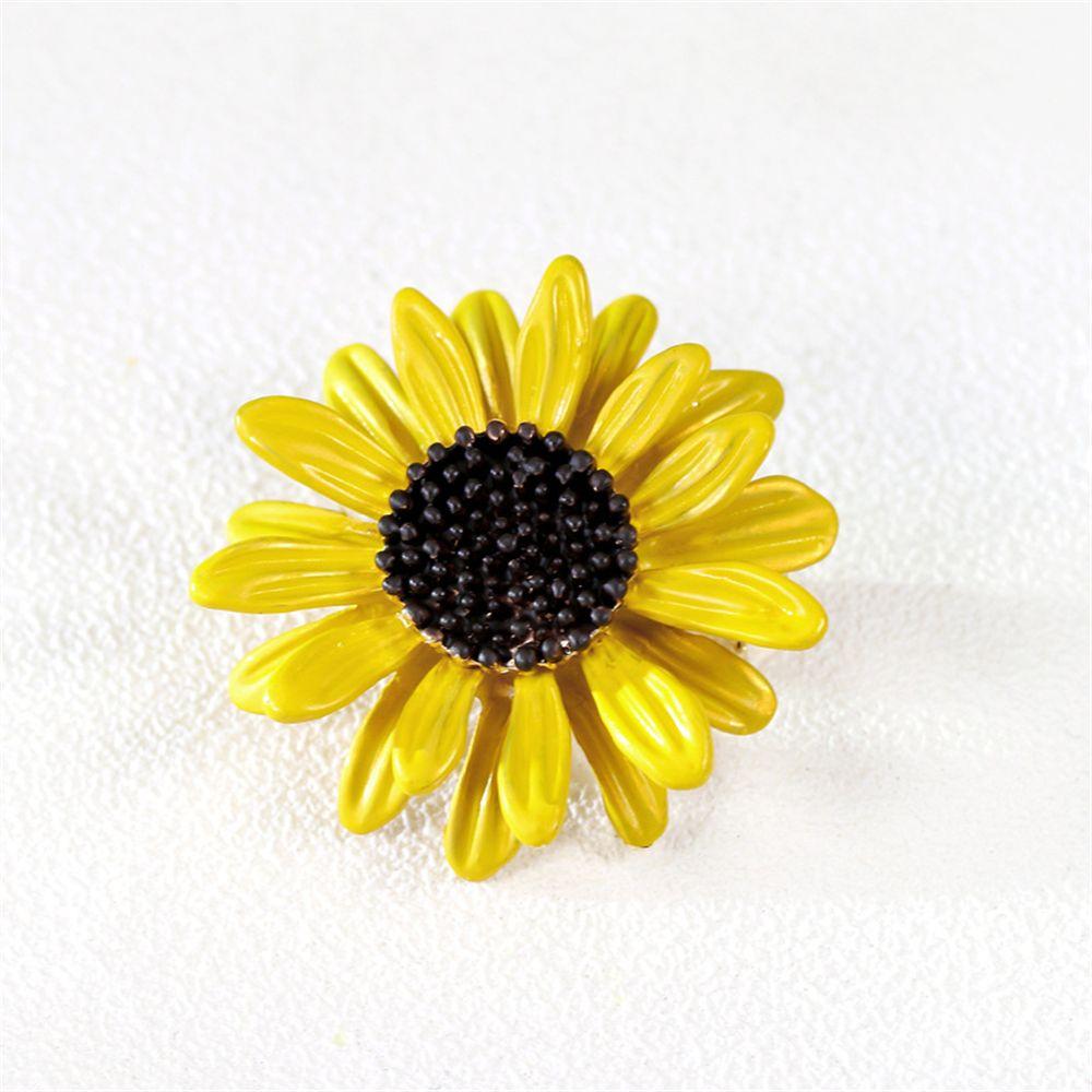 Сплав Модные украшения Красивая брошь в винтажном стиле Цветок маргаритки Желтая брошь-подсолнух Эмаль
