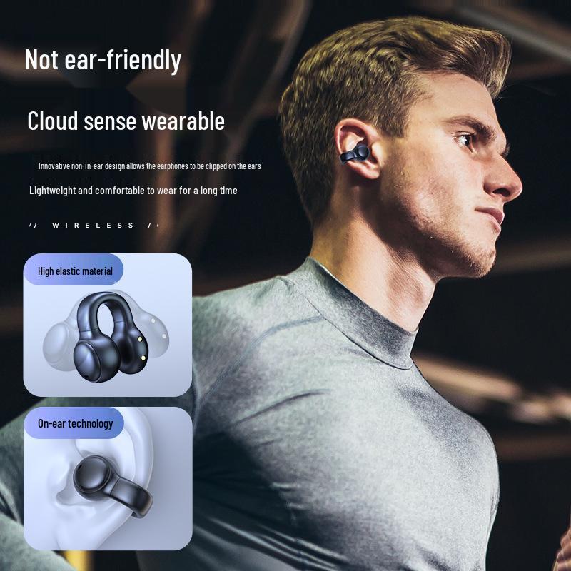 Беспроводные наушники M38 Bluetooth с костной проводимостью - Шумоподавление, Сверхдолгий срок службы батареи, Беспроводные, с зажимом на ухо, Идеально для спорта.