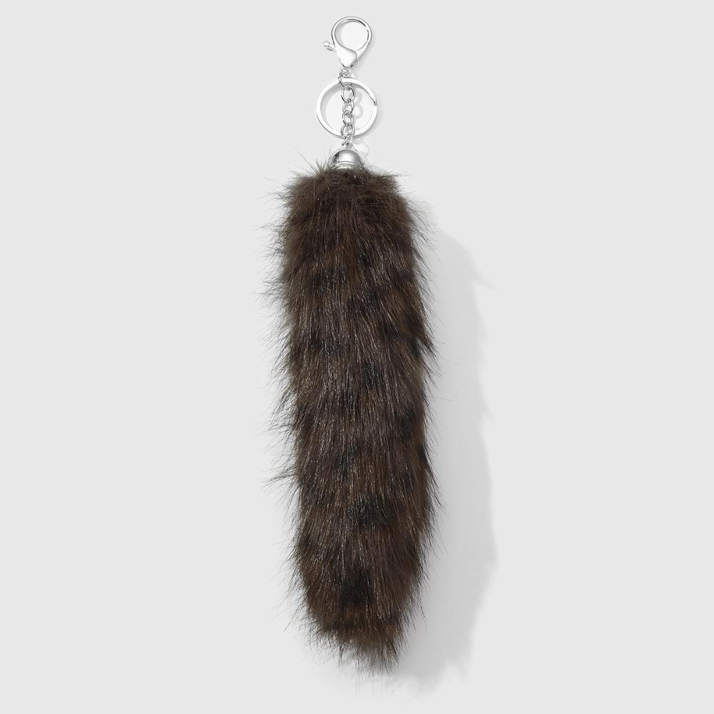 Retro Tail Hanging Keychain Long Hair Plush Tail Keyring Sweet Cool Bag Charms Purse Handbag